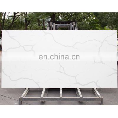 pre cut artificial stone kitchen quartz countertop calacatta white panels slab price for exterior walls wholesale