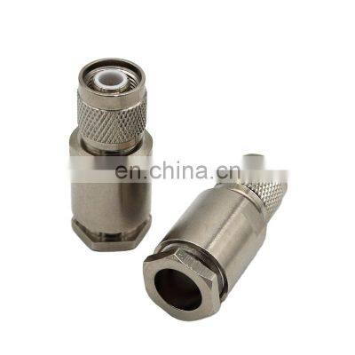 TNC male straight clamp connector for LMR300 LMR400 cable coaxial connector nickel plating