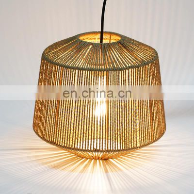 Natural handmade hotel rattan modern decoration woven pendant lamp bamboo lamp rattan