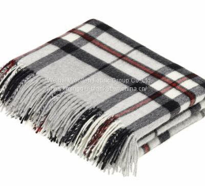 pure virgin new wool throw blanket for sofa decoration ,camping,travel picnic