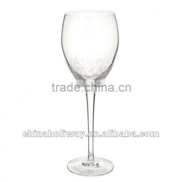 Crackle glass, clear wine glass