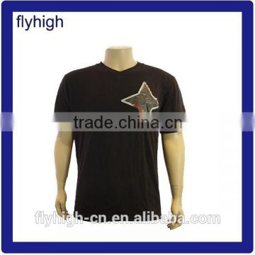 Factory price promotion V neck t shirt