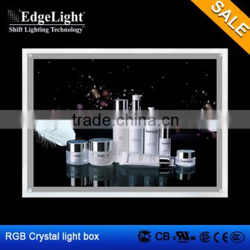 Edgelight RGB crystal led light box latest technology