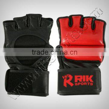 Grappling MMA Short Finger Gloves, Made of finest quality cowhide leather, inside durable foam padded