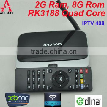 Acemax latest product IPTV408 android tv box XBMC 4.2 Jelly bean