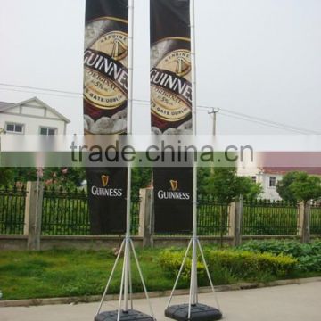 5m Giant Outdoor Aluminum flagpole in silver/black