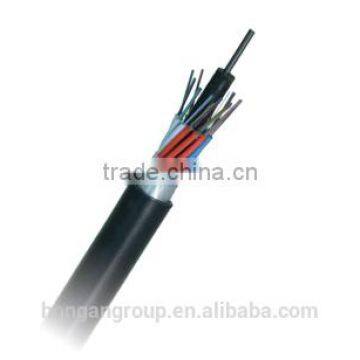 Outdoor Phosphating steel wire strength member +plastic coated aluminum tape fiber optical cable