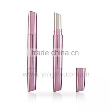 Two in one luxury shiny pink custom lipstick tube