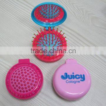 hot sell foldable hair brush with mirror