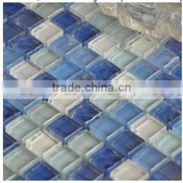 15x15 blue glass wall designs mosaic tile ,thickness for 8mm glass tiles crystal mosaic