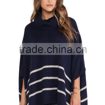 women plus size Royal blue poncho pullover