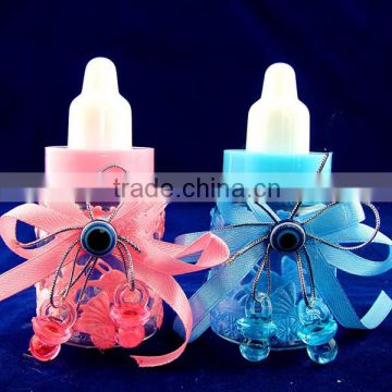 2016 customized lovely fashion beini with bowknot plastic candy bottle for baby gift