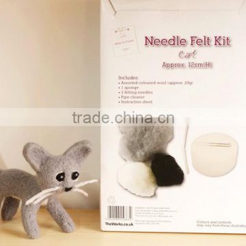 2016new fashion needle felting kit felting wool for cat