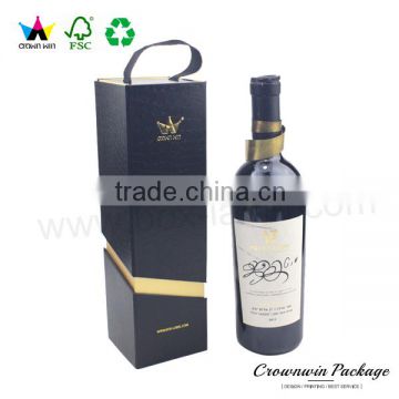 Hot sale custom luxury foldable cardboard boxes for single wine bottle