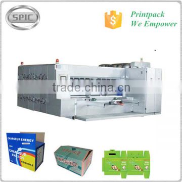 High speed flexo printing machine with die cutting and slotting