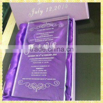 Customized Engraved Glass Marathi Marriage Invitation Cards For Guest Souvenir Gifts