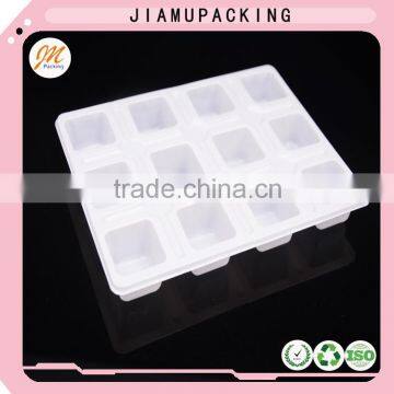 12 compartments white pet biscuit plastic tray packaging