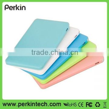 PP502 New Year 2016 Portable Best Quality Colorful Rohs Leather 5000mah Credit Card for Christmas Gift