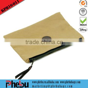 Manufacture OEM Design Washable Kraft Paper cosmetic bag(KPB16-011)