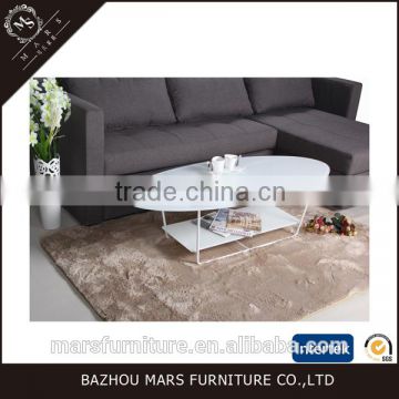 Cheap wholesale high quality white base glass top coffee table