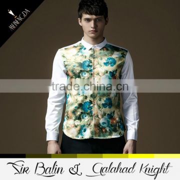 alibaba fashion factory supply cotton fabric polka dot men's shirt