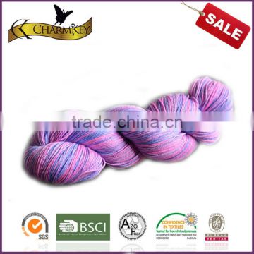New fashion style rainbow color soft feeling wool/nylon blend yarn for knitting