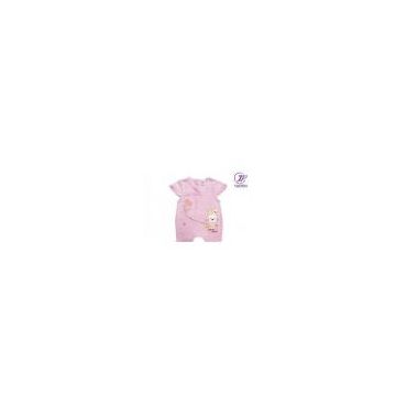 Natural Cotton New Born Baby Pink Short Sleeve Romper Suits