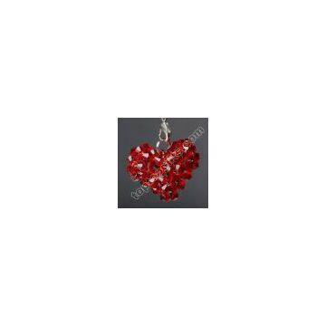 handmade crystal beaded heart charms