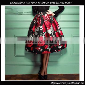 Hot Sale Latest Ladies Long Skirts Floral Printed Tutu Skirts,Fashion Floral Printed Long Tutu Skirts For Ladies