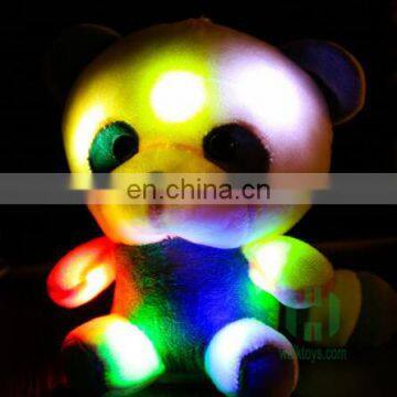 HI CE stuffed panda bear with wonderful LED light,plush panda flash with colorful shine for hot selling