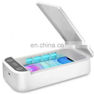 New portable UV light sterilizer box uv sterilizatIon Cell Phone UV Sterilizer Wireless Charger for Mobile Key Headset Watch