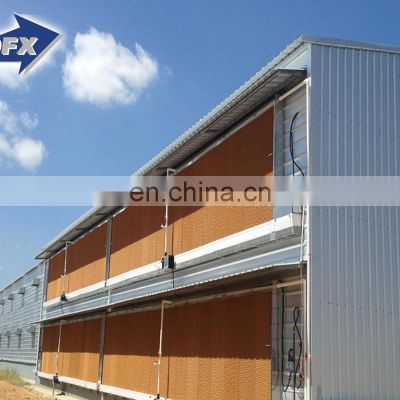 Low cost double storey design poultry chicken farm shed with lighting system made in china
