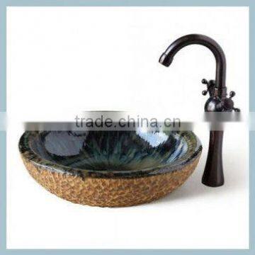 Chinese Bathroom Curved hand painted ceramic toilet cabinet