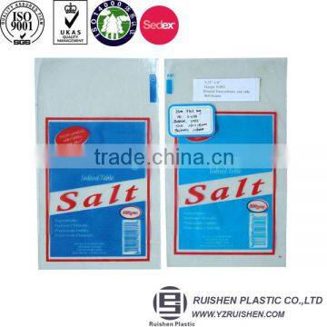 Salt Packing Bags Customized Logo Flat Shape LDPE