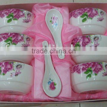 dishware gift ceramic bowl set with 6 pcs scoop