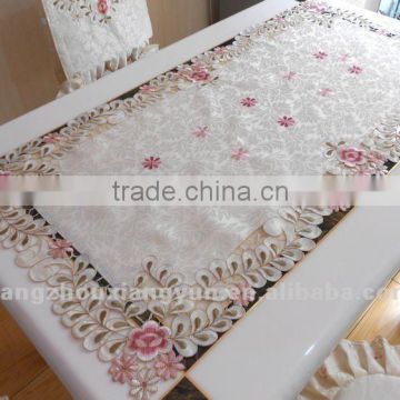 MZ elegant colorful floral embroidery table runner