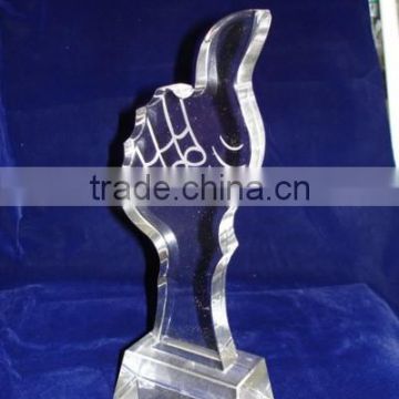 2015 china decoration product win gift clear trophy