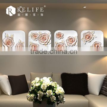 Hot sale Resin Frame Relief Painting with high quality oil painting flower