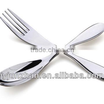 Stainless spoon and fork sets with nicely design and plastic box packing with food certificate safe-using