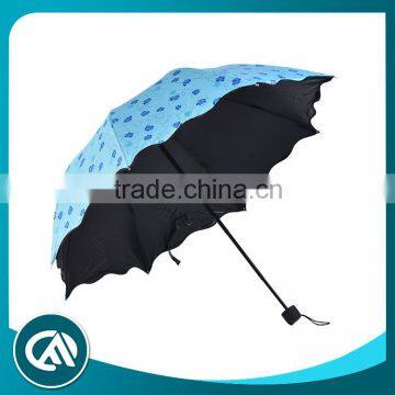 Custom manual auto open clos 3 fold chromatic umbrella