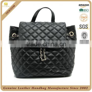 Guangzhou OEM factory high quality genuine leather bag backpack travel bag with multiple pockets