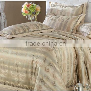 Customize and wholesale jacquard 100%silk 4-piece Bedding Set