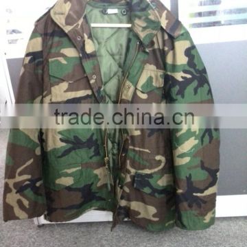 T/C 65/35 twill 240g woodland camo m65 army jacket