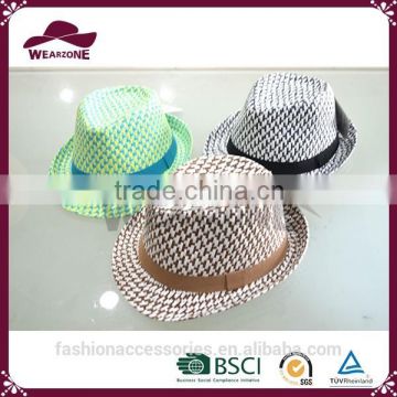 2015 best sell exporting narrow brim summer fabric fedora hat