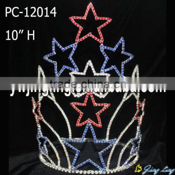 2013 hot large cheap tiara patriotic star crowns