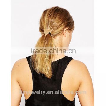 Gold triangle pendant Girls' Simple black Hair Ropes Women Hair Ties Fashion hair Accessories