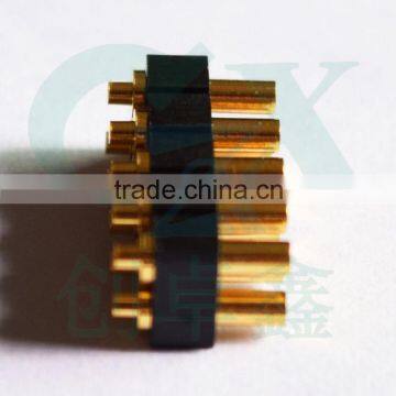 pitch 2.54mm 10pin double row female brass pogo pin connector gold plating