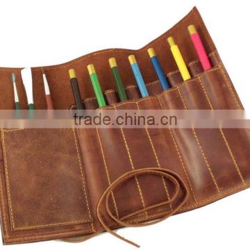 Retro Bandage Synthetic Leather Pen Bag Pencil Case