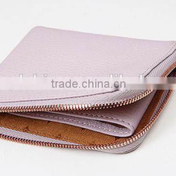 thin design leather wallet with zipper around