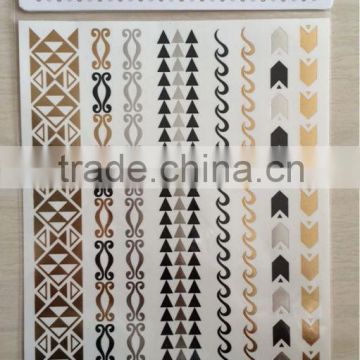 NEW gold silver flash tattoo with stock glitter metallic temporary tattoo, 2014 new and high quality tattoo